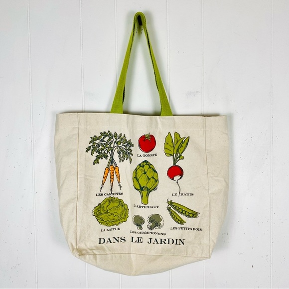 French Vegetable Canvas Tote - Picture 1 of 5